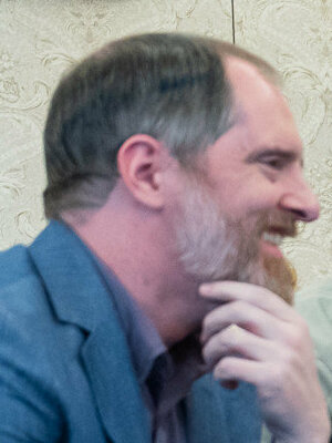 Brendan Hunt is the co-author wearing the beanie