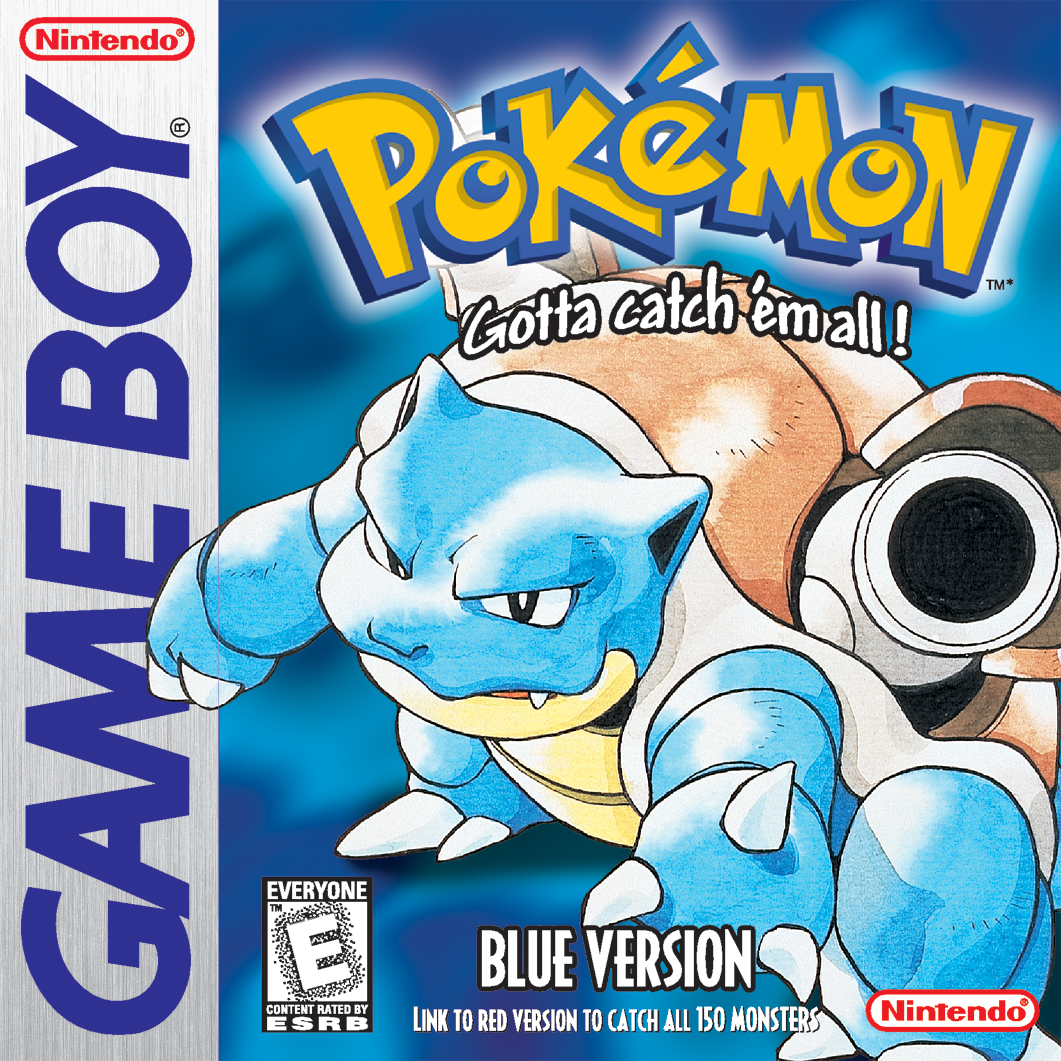 English Pokémon Blue Version Game Boy box art